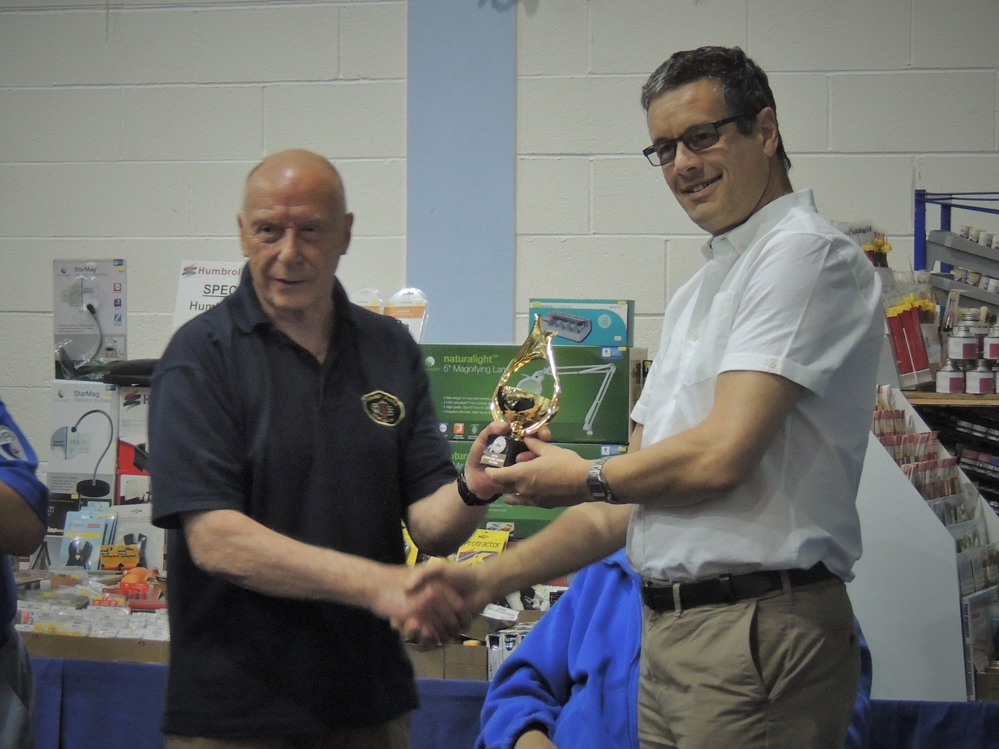Alan Wilkinson receiving his trophy